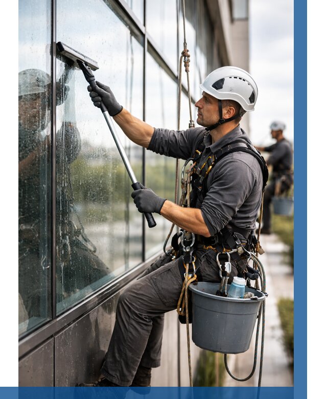 Мойка стеклянных фасадов в Крымске от 207 р. | ВЫСОТНИК-Крм