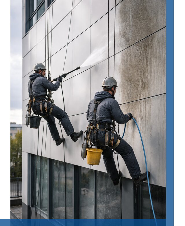 Мойка фасада из композита в Крымске по цене от 311 р. | ВЫСОТНИК-Крм