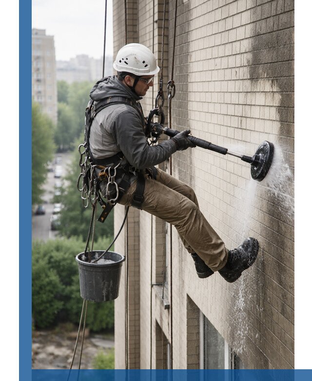 Очистка фасада от копоти в Крымске профессионально и безопасно