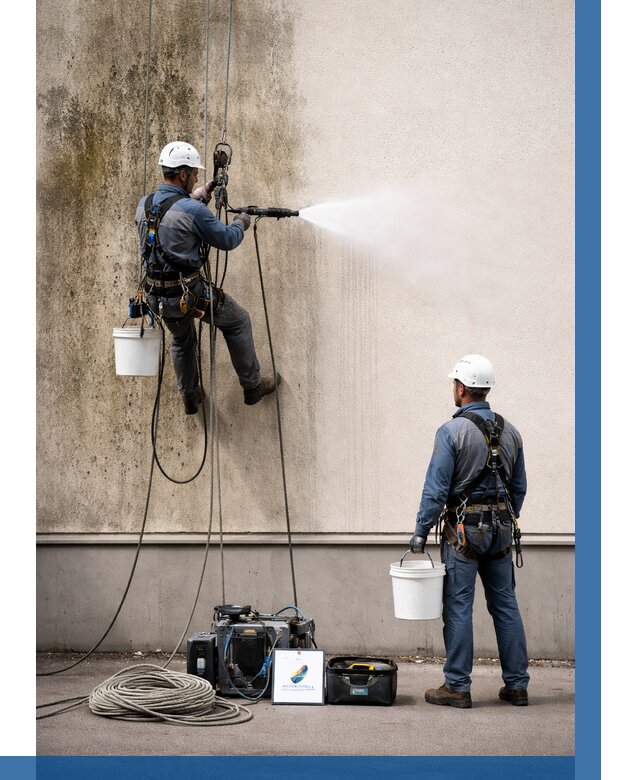 Очистка фасада от плесени в Крымске от 311 р. | ВЫСОТНИК-Крм