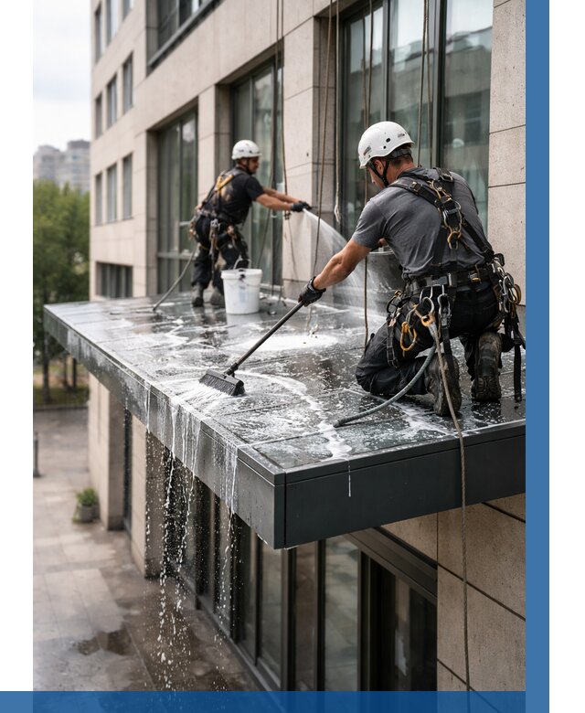 Мойка козырьков и навесов в Крымске от 3627 р. | ВЫСОТНИК-Крм