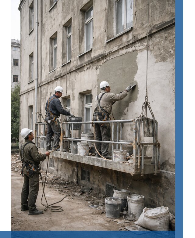 Капитальный ремонт фасада в Крымске от 4352 р. | ВЫСОТНИК-Крм