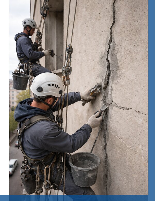 Заделка трещин на фасаде в Крымске от 933 р. | ВЫСОТНИК-Крм