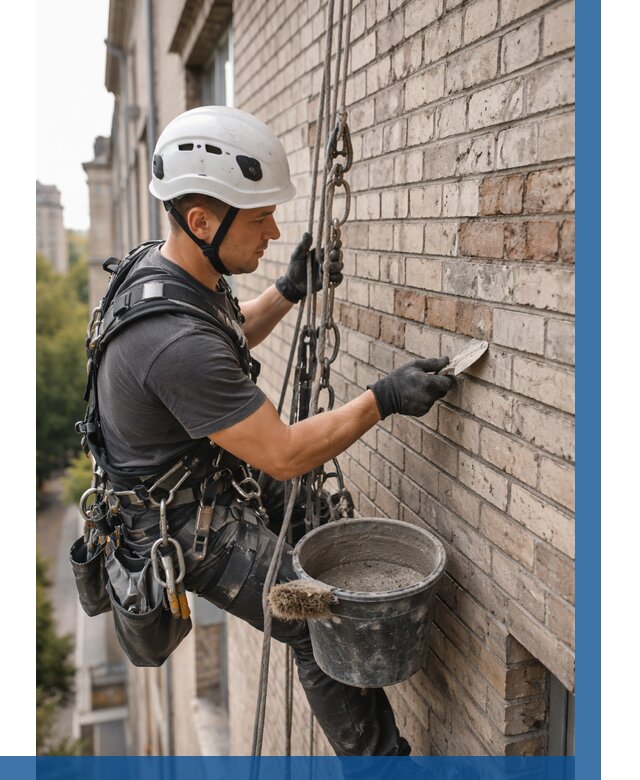 Ремонт кирпичной кладки фасада в Крымске от 1865 р. | ВЫСОТНИК-Крм