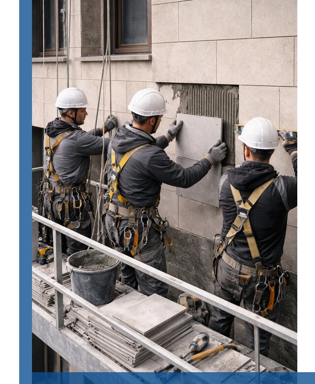 Ремонт облицовки фасада плиткой в Крымске с гарантией