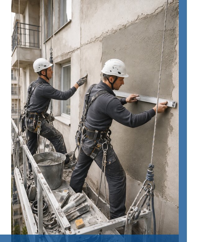 Штукатурка фасада на высоте в Крымске от 933 р. | ВЫСОТНИК-Крм