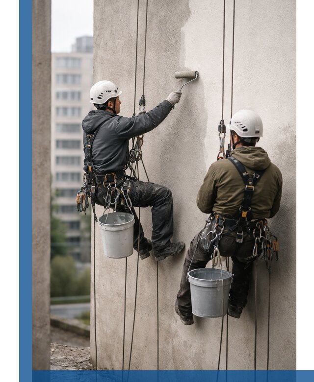 Покраска фасадов высотными альпинистами в Крымске с гарантией