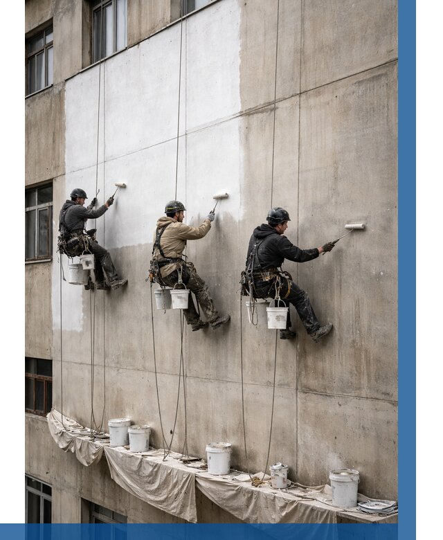 Покраска бетонного фасада в Крымске от 363 р за м2 | ВЫСОТНИК-Крм