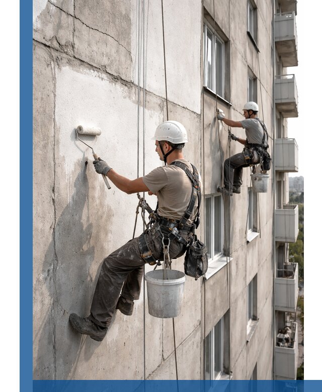 Покраска бетонного фасада в Крымске для жилых и промышленных объектов