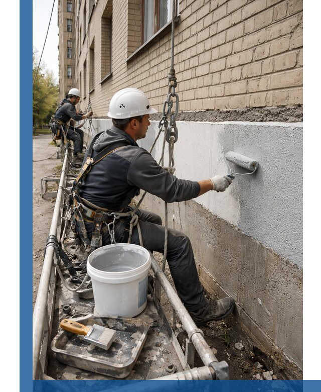 Окраска цоколя здания в Крымске профессионально и надежно