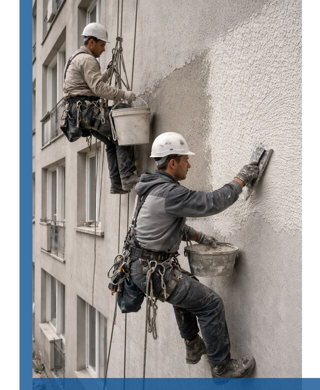 Нанесение декоративной штукатурки короед на фасад в Крымске