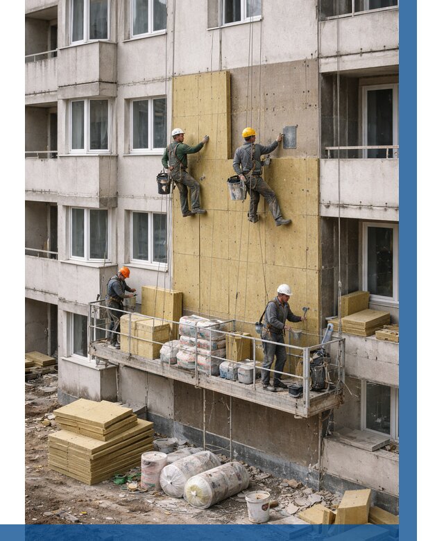 Утепление фасада минватой в Крымске от 1554 р. | ВЫСОТНИК-Крм