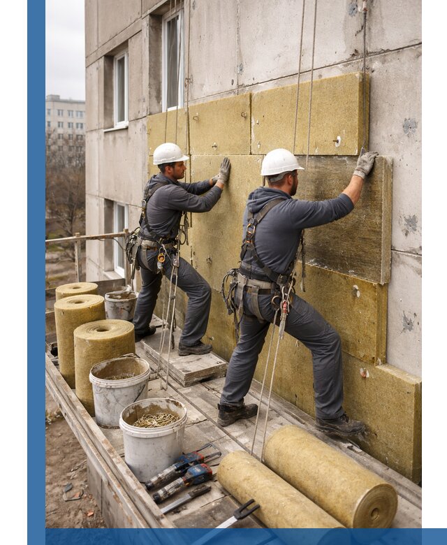 Утепление фасада минватой в Крымске под ключ с гарантией