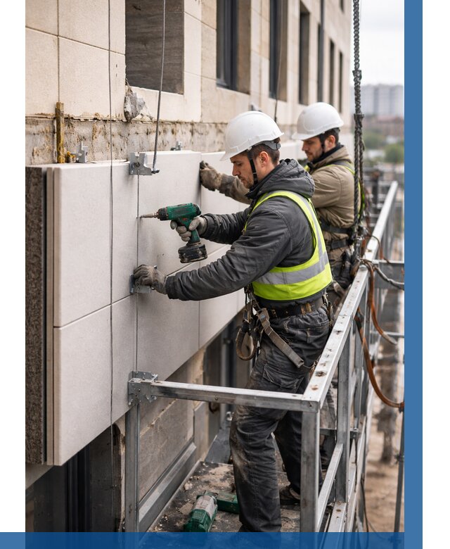 Монтаж фасадных термопанелей в Крымске от 1554 р. | ВЫСОТНИК-Крм