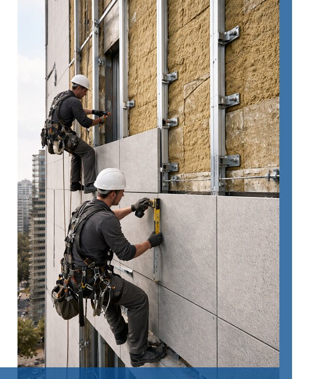 Монтаж вентилируемого фасада в Крымске от 3627 р. | ВЫСОТНИК-Крм