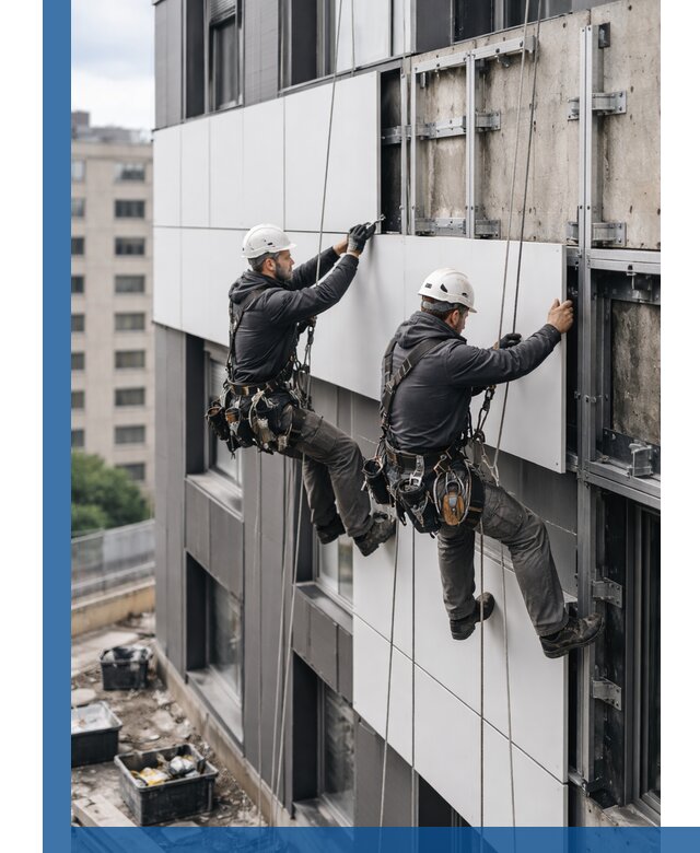 Монтаж композитных панелей фасада в Крымске под ключ