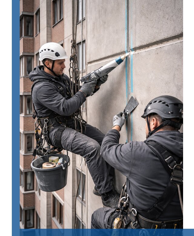 Вторичная герметизация швов фасада и кровли в Крымске