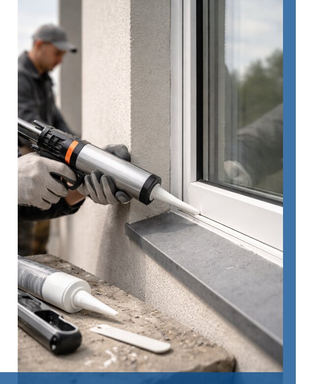 Герметизация монтажных швов окон в Крымске от 674 р. | ВЫСОТНИК-Крм