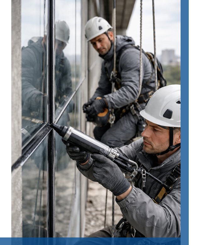 Герметизация витражных швов в Крымске от 674 р. | ВЫСОТНИК-Крм