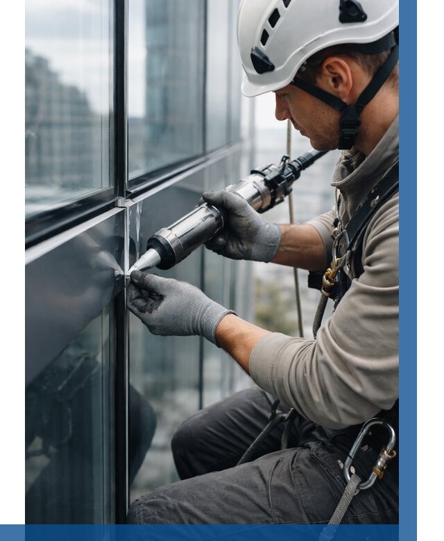 Герметизация стыков витража в Крымске от 1244 р. | ВЫСОТНИК-Крм