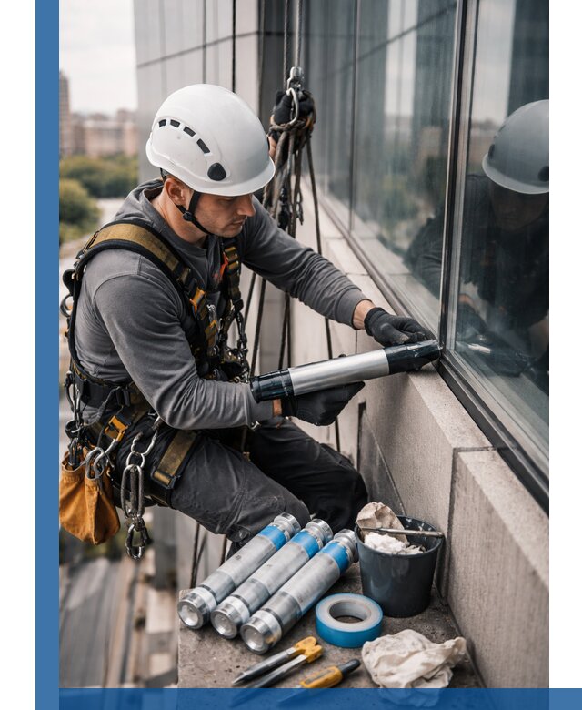 Герметизация стыков витража в Крымске для герметичных фасадов