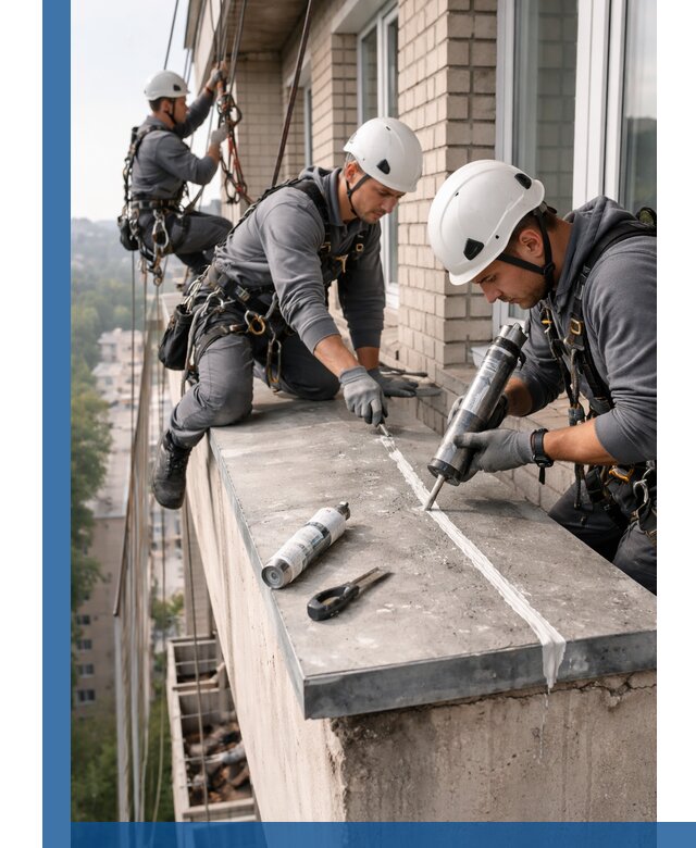 Герметизация балконного козырька в Крымске профессионально