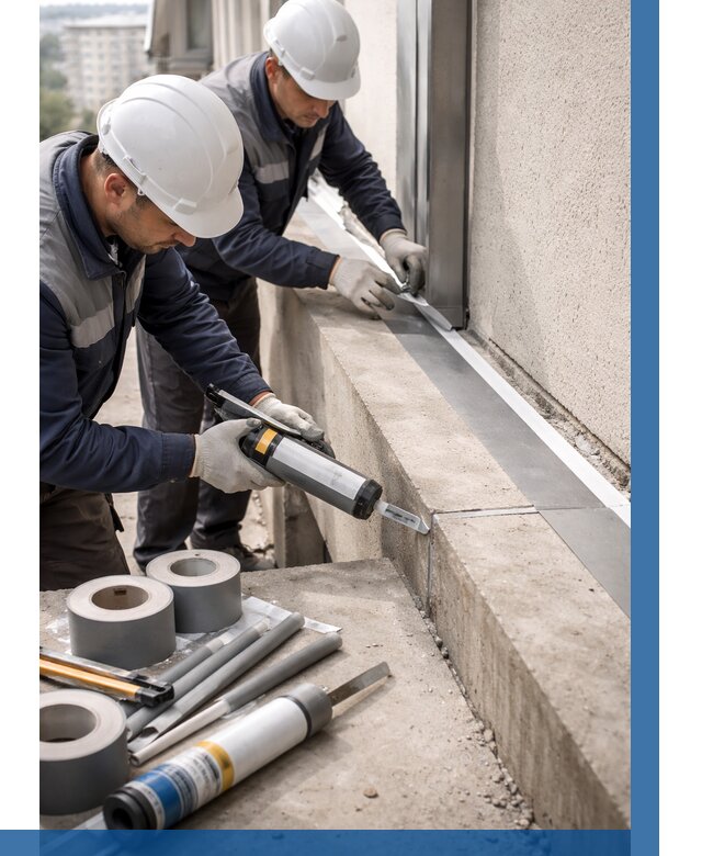 Герметизация примыкания балкона в Крымске от 4663 р. | ВЫСОТНИК-Крм