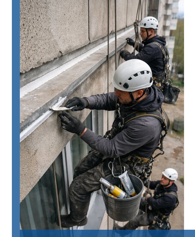 Герметизация примыкания балкона в Крымске под ключ с гарантией