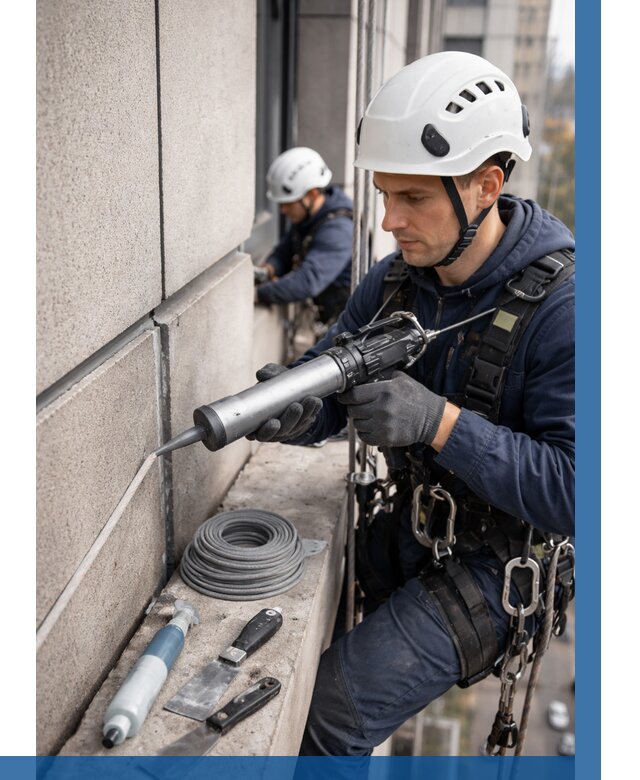 Герметизация деформационных швов фасада в Крымске от 725 | ВЫСОТНИК-Крм