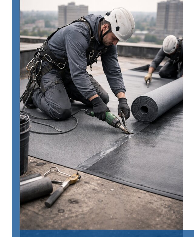 Ремонт мягкой кровли в Крымске с выездом промальпинистов