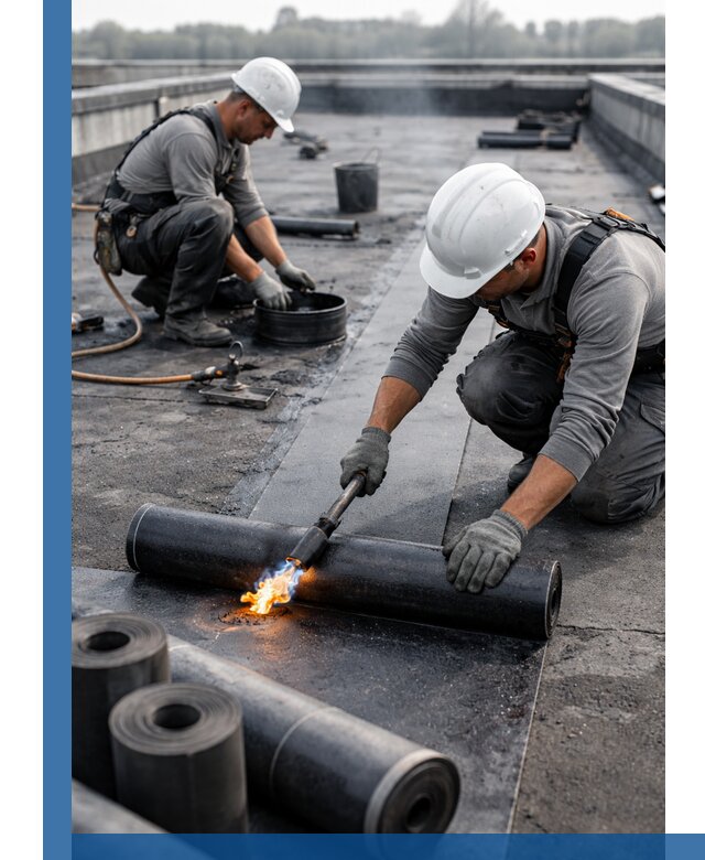 Ремонт рулонной кровли в Крымске герметизация и восстановление