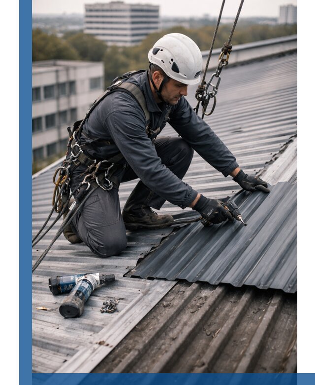 Ремонт профнастила на кровле в Крымске, работы под ключ