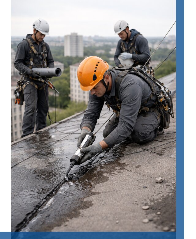 Устранение протечек кровли в Крымске от 12436 р. | ВЫСОТНИК-Крм