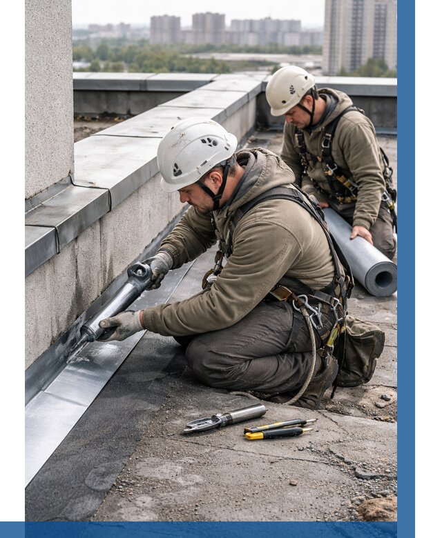 Ремонт кровельных примыканий в Крымске от 1244 р. | ВЫСОТНИК-Крм