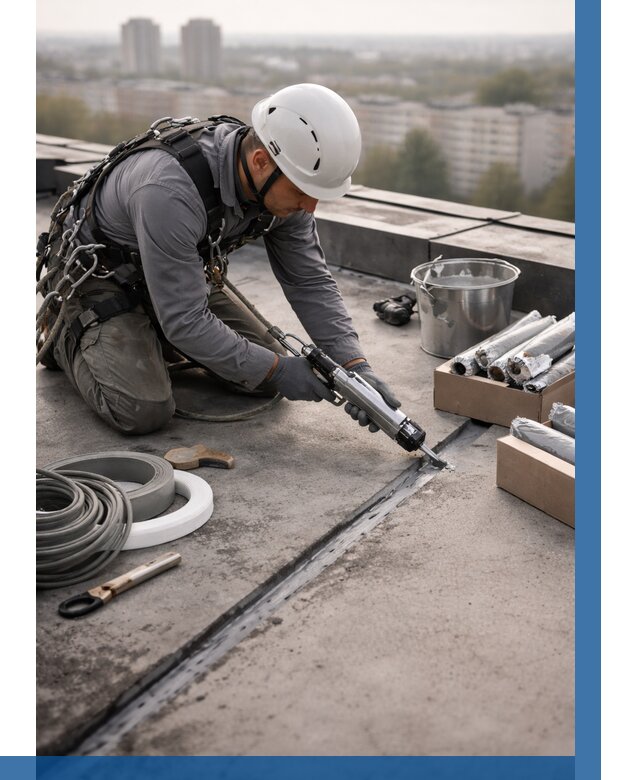 Герметизация швов кровли в Крымске от 466 р./м2 | ВЫСОТНИК-Крм