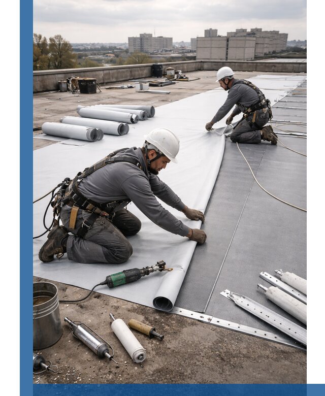 Монтаж мембранной кровли в Крымске для промышленных зданий