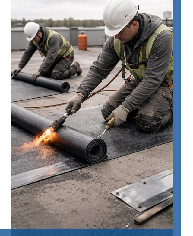 Монтаж наплавляемой кровли в Крымске от 881 р. — ВЫСОТНИК-Крм