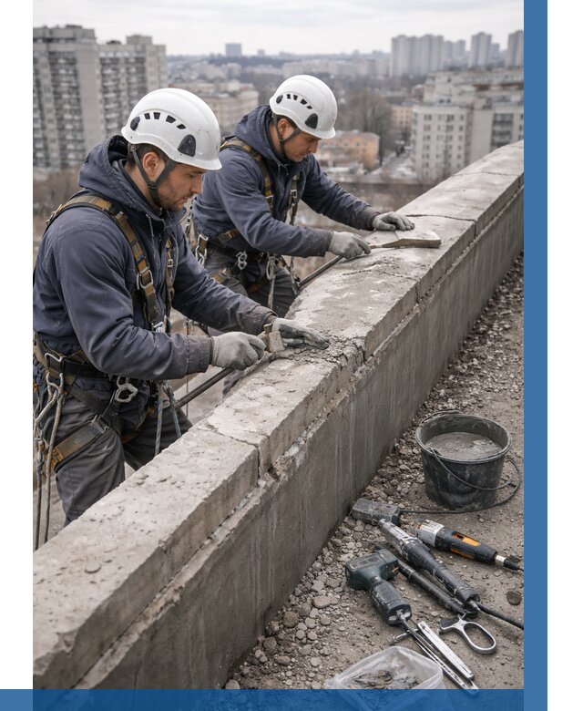 Ремонт парапета на кровле в Крымске от 1554 р. | ВЫСОТНИК-Крм