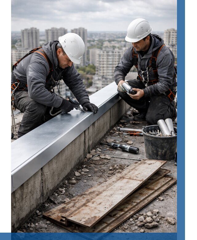 Замена парапетных крышек под ключ в Крымске от 1244 р. | ВЫСОТНИК-Крм