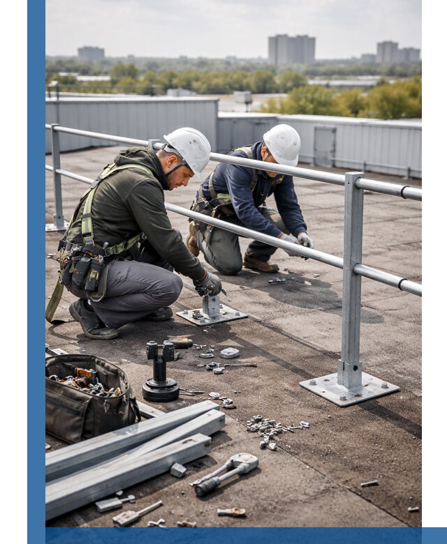 Монтаж кровельного ограждения в Крымске под ключ с гарантией