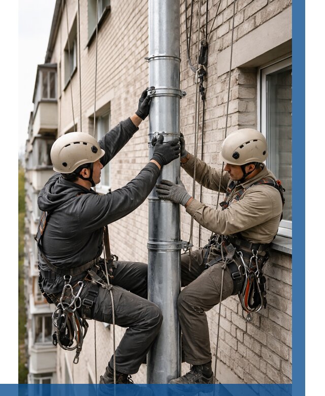 Замена водосточных труб в Крымске от 6736 р. | ВЫСОТНИК-Крм