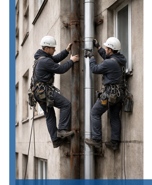 Замена водосточных труб в Крымске: монтаж и демонтаж под ключ