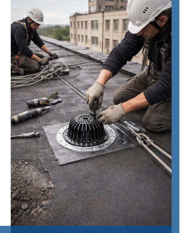 Установка водосточных воронок в Крымске цена от 3627 р. | ВЫСОТНИК-Крм