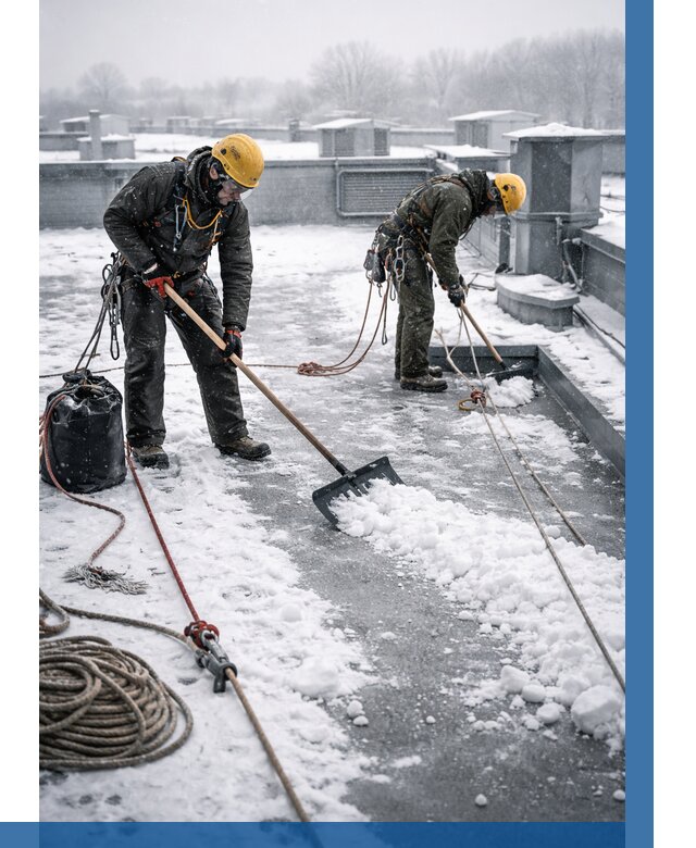 Очистка крыши от снега в Крымске от 7772 р. | ВЫСОТНИК-Крм