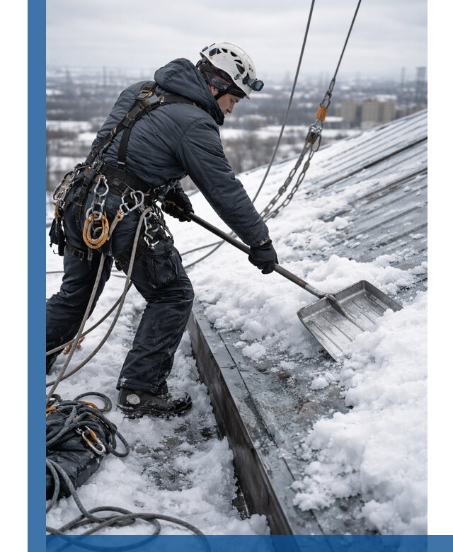 Профессиональная очистка кровли от снега и наледи в Крымске