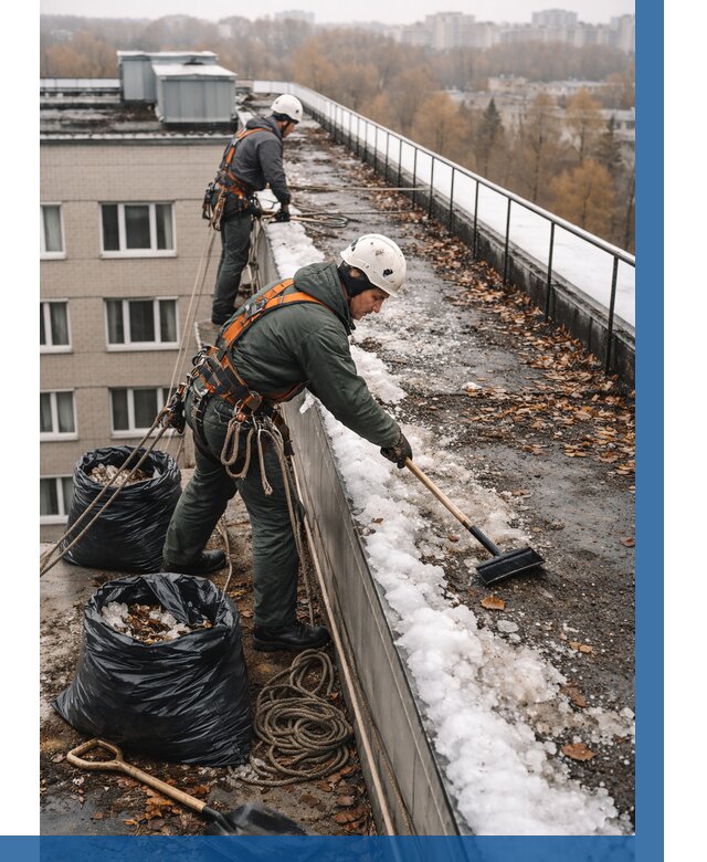 Очистка кровли по периметру в Крымске от 570 р. | ВЫСОТНИК-Крм