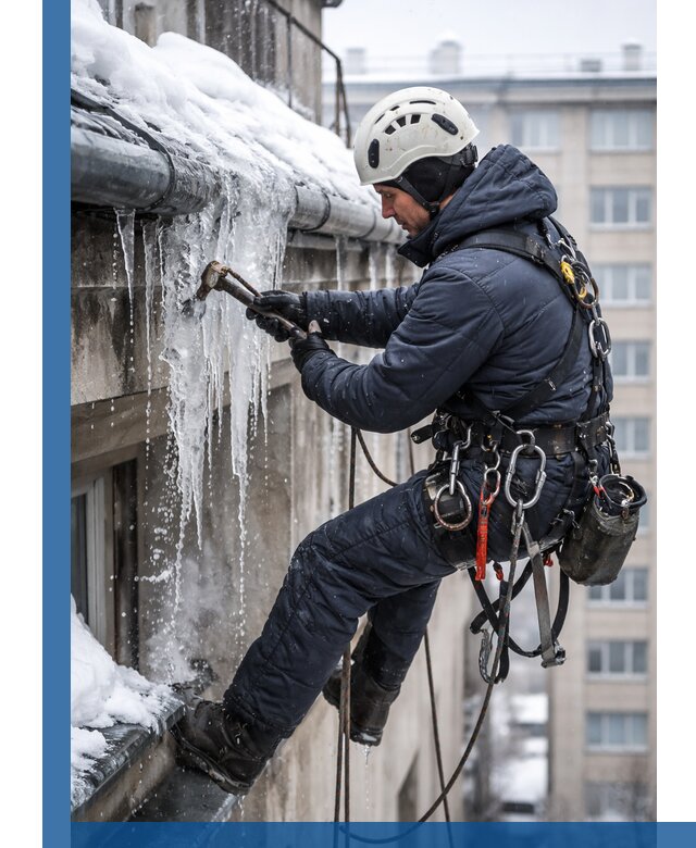 Удаление наледи и чистка водостоков в Крымске оперативно и безопасно