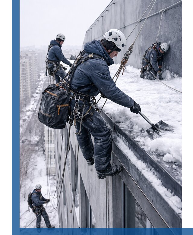 Абонентское обслуживание кровли зимой в Крымске регулярный уход