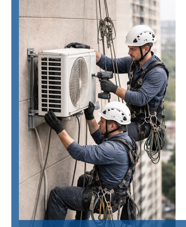 Монтаж внешнего блока кондиционера в Крымске установка и крепление