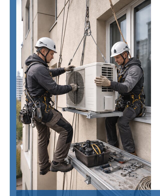 Перенос внешнего блока кондиционера в Крымске с монтажом и крепежом